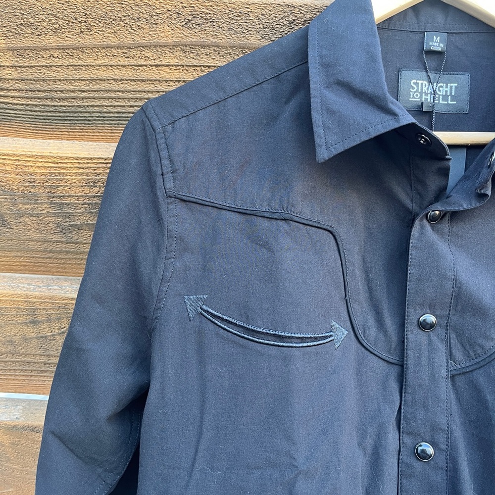 Straight To Hell Men's Black Dress Shirt